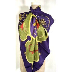 Vintage Hermès Paris "Springs" Philippe Ledoux  Carriage Equestrian Silk Scarf